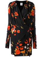 Eggs - Floral-print Wrap Dress - Women - Silk - 40, Black, Silk