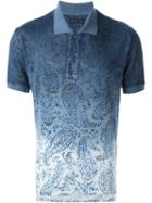 Etro Ombre Printed Polo Shirt, Men's, Size: Xl, Blue, Linen/flax