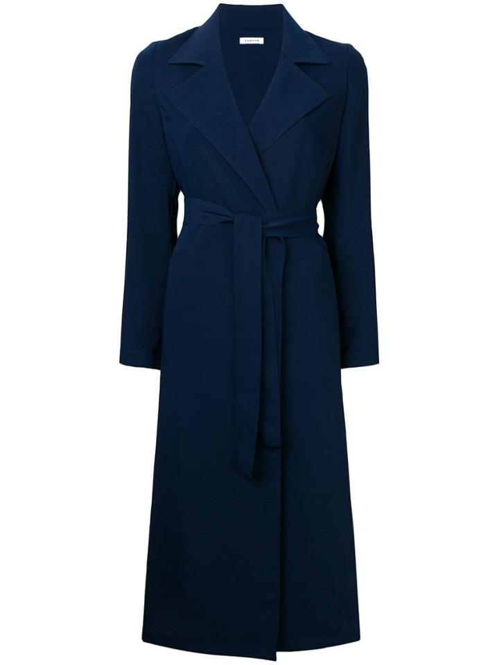 P.a.r.o.s.h. Long Belted Coat - Blue