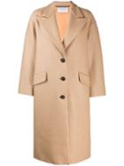 Harris Wharf London Single Breasted Midi Coat - Brown