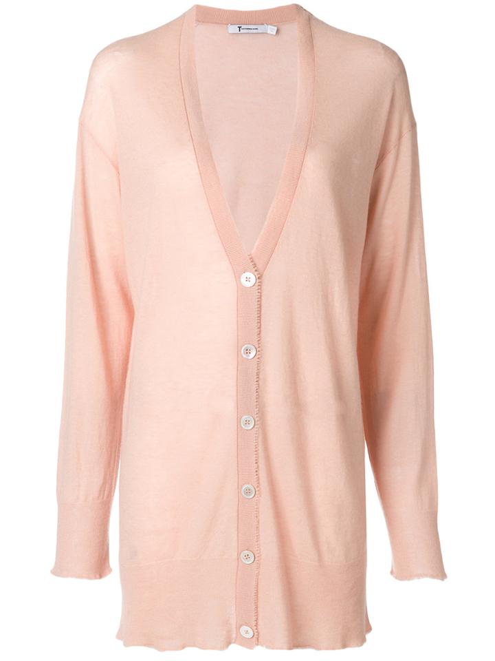 Alexander Wang Deep V-neck Cardigan - Pink & Purple