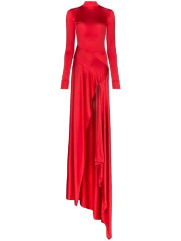 Michael Lo Sordo Asymmetric Slit Dress - Red