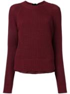 Muveil - Fisherman Knit Sweater - Women - Cotton/acrylic - 38, Red, Cotton/acrylic