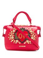 Love Moschino Logo Zipped Tote - Red