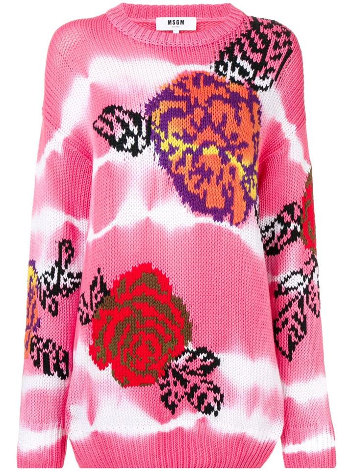 Msgm Rose Knit Sweater - Pink
