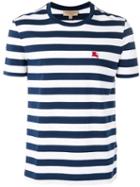Burberry Striped T-shirt, Men's, Size: Large, Blue, Cotton