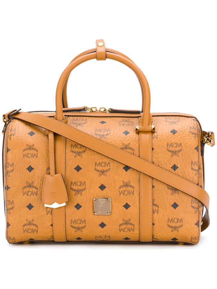 Mcm Signature Boston Tote - Yellow & Orange