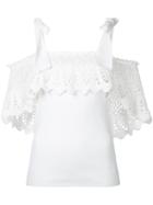 Irene - Crochet Off-shoulder Blouse - Women - Cotton/nylon/polyester/rayon - 36, White, Cotton/nylon/polyester/rayon