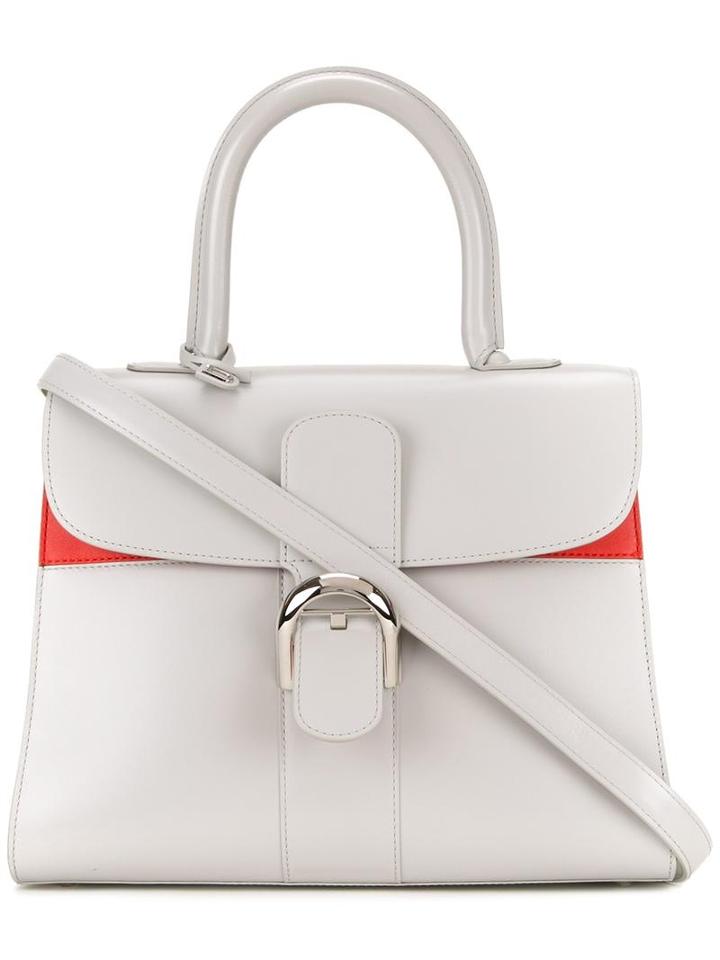 Delvaux Brilliant Mm Tote, Women's, Grey, Calf Leather