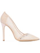 Monique Lhuillier Pointed Lace Pumps - Nude & Neutrals