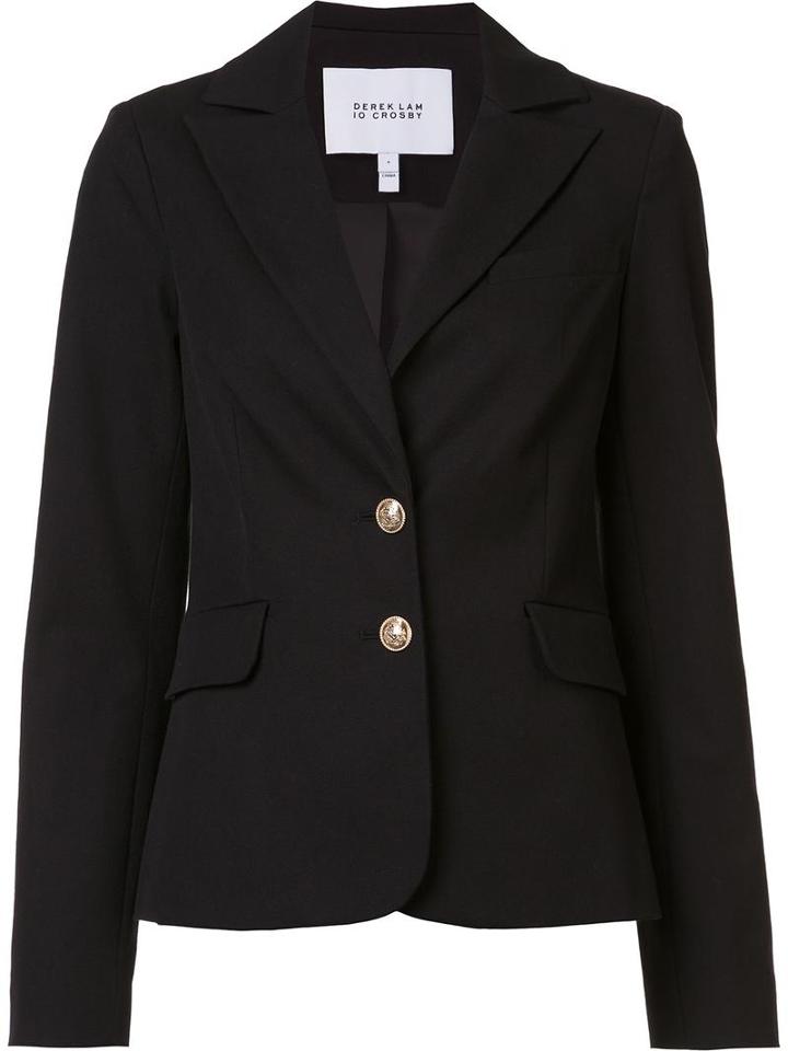 Derek Lam 10 Crosby Slim Fit Blazer, Women's, Size: 4, Black, Cotton/elastodiene
