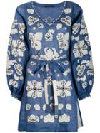 Vita Kin Floral Embroidered Dress - Blue