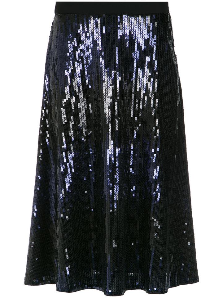 Giuliana Romanno - Sequin Midi Skirt - Women - Polyester/spandex/elastane - 38, Black, Polyester/spandex/elastane