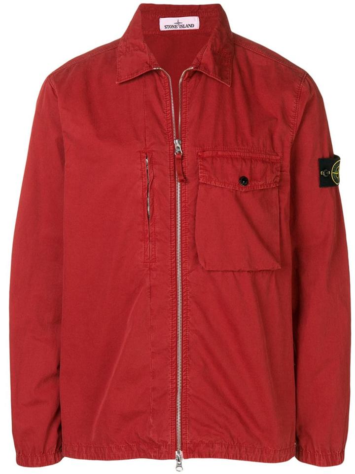 Stone Island Flap Pocket Shirt Jacket - Orange