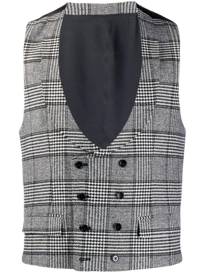 Dolce & Gabbana Checked Double-breasted Waistcoat - Black