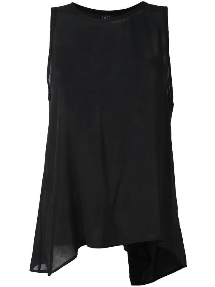 Lost & Found Ria Dunn Pleated Back Tank Top, Women's, Size: Medium, Black, Silk
