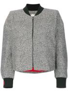 Fendi Beaded Tweed Bomber Jacket - Grey