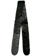 Charlotte Simone Leopard Print Faux-fur Scarf - Black