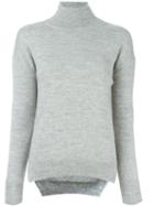 Cédric Charlier High Neck Jumper, Women's, Size: 42, Grey, Wool/alpaca