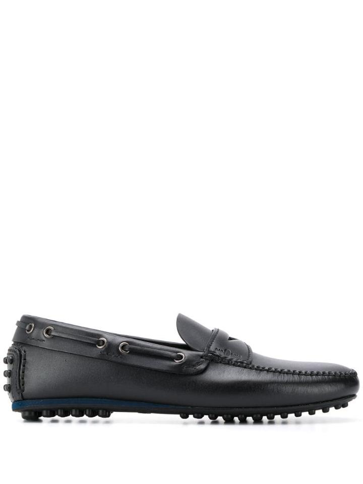 Car Shoe Kud Ridged Sole Loafers - Black