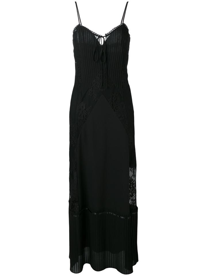 Mcq Alexander Mcqueen Lace Trim Maxi Dress, Women's, Size: 42, Black, Cotton/polyamide/polycarbonite/polyester