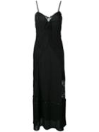 Mcq Alexander Mcqueen Lace Trim Maxi Dress, Women's, Size: 42, Black, Cotton/polyamide/polycarbonite/polyester