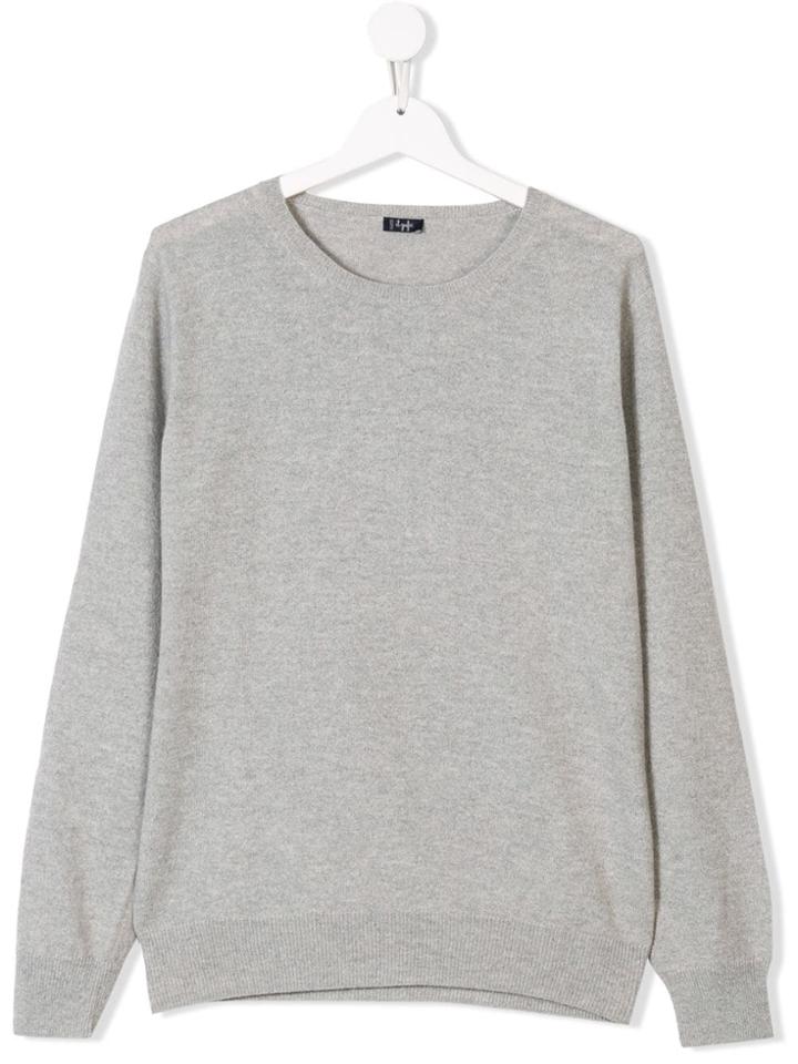 Il Gufo Teen Round Neck Jumper - Grey