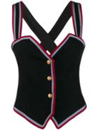 Gucci Button Up Bustier Top - Black