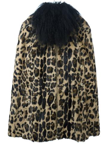 Sonia Rykiel Leopard Print Fur Coat, Women's, Size: 36, Brown, Goat Fur/viscose