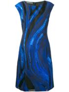 Alberta Ferretti - Patterned Dress - Women - Silk/cotton/polyamide/polyester - 44, Blue, Silk/cotton/polyamide/polyester