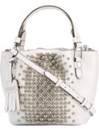 Tod S Small Flower Tote, Women's, White, Leather/metal Other