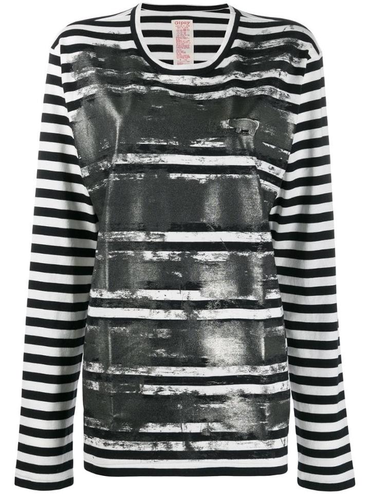 Y's Striped Print Jumper - White