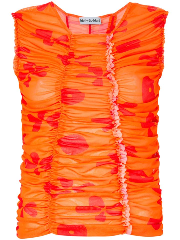 Molly Goddard Gathered Tank Top - Yellow & Orange