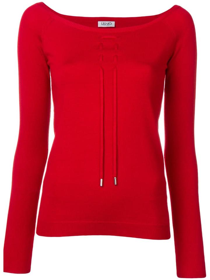 Liu Jo Shoelace Detail Jumper - Red