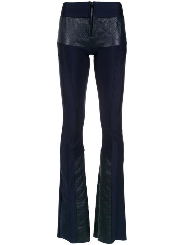 Andrea Bogosian Leather Panels Trousers - Blue