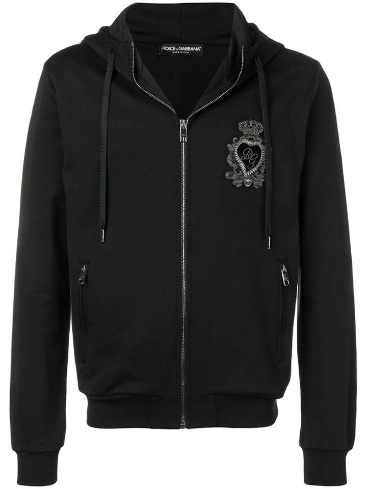 Dolce & Gabbana Heart Patch Hoodie - Black