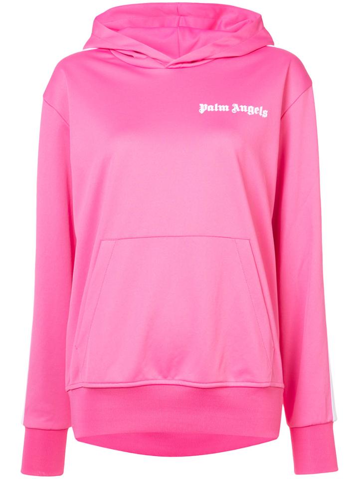 Palm Angels Logo Print Hoodie - Pink & Purple