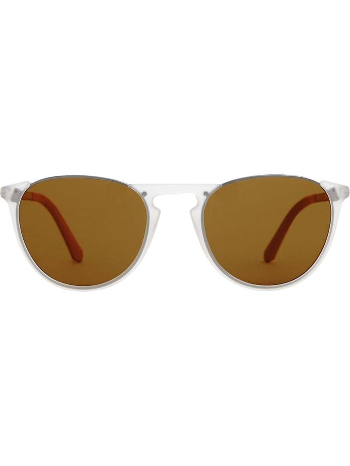 Burberry Keyhole Pilot Round Frame Sunglasses - White