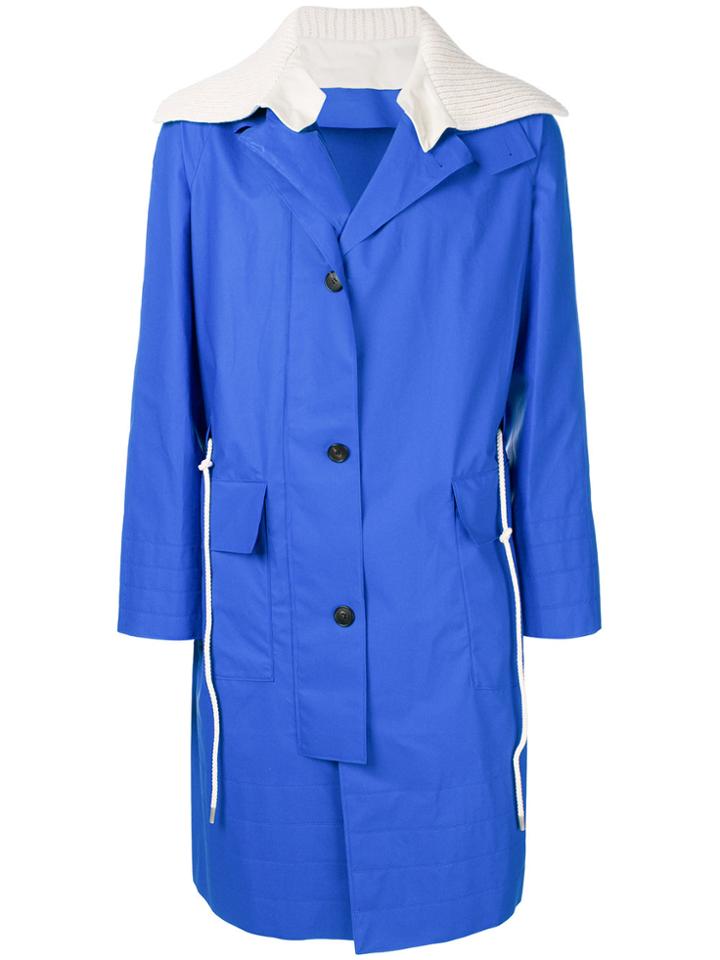 Pringle Of Scotland Detachable Collar Sailing Coat - Blue