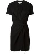 Isabel Marant Étoile 'kansas' Wrap Dress, Women's, Size: 40, Black, Linen/flax/viscose/spandex/elastane
