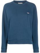 Maison Kitsuné Tricolor Fox-appliqué Sweatshirt - Blue
