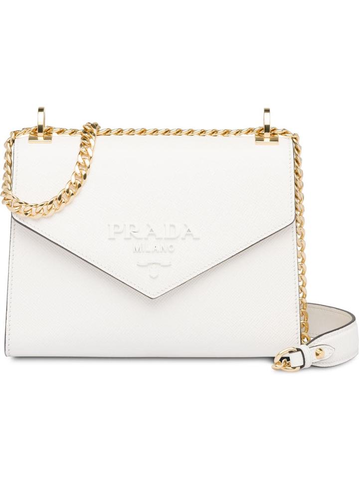 Prada Monochrome Saffiano Leather Bag - White