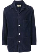 Hermès Vintage Ribbed Buttoned Jacket - Blue