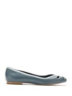 Sarah Chofakian Dancing House Leather Ballerina Shoes - Blue