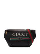 Gucci Oversized Logo Print Belt Bag - Black