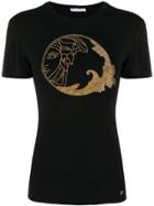Versace Collection Logo Embellished T-shirt - Black