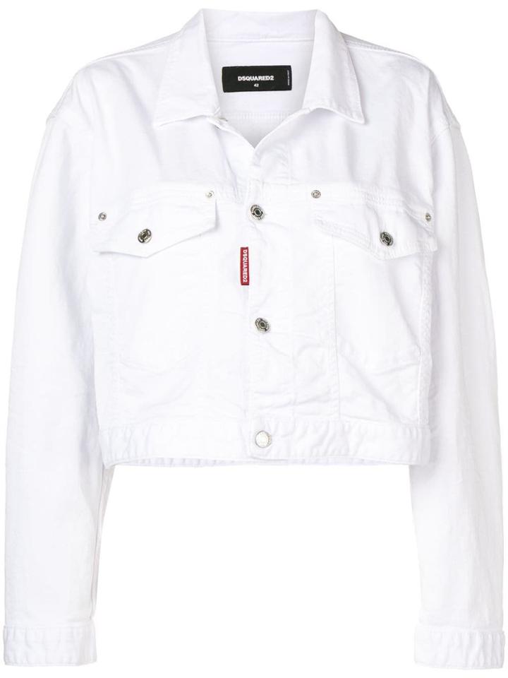Dsquared2 Cropped Denim Jacket - White