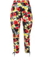 Chanel Pre-owned Camelia Print Cropped Trousers - Multicolour