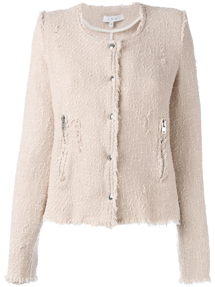 Iro Frayed-hem Blazer, Women's, Size: 38, Pink/purple, Cotton