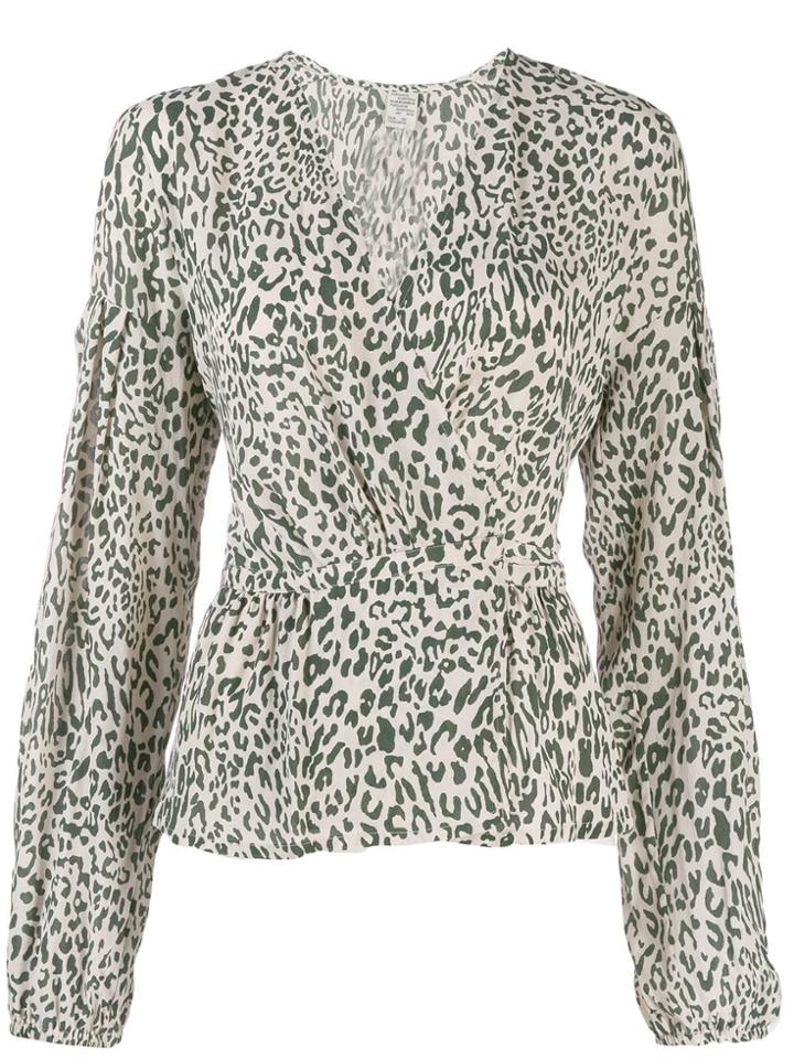 Baum Und Pferdgarten Monia Paw Printed Vee Wrap Top - Green